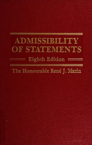 Couverture : Admissibility of statements