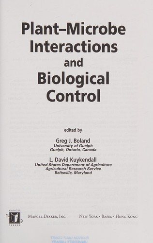 Couverture : Plant-microbe interactions and biological control