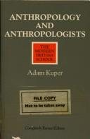 Couverture : Anthropology and anthropologists