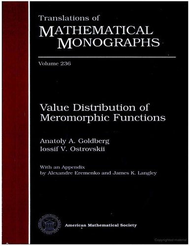 Couverture : Value distribution of meromorphic functions