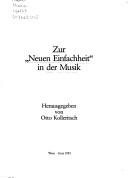 Couverture : Zur "Neuen Einfachheit" in der Musik