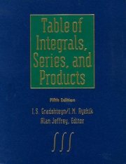 Couverture : Table of integrals, series, and products