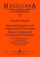 Couverture : Absolute Idealism and Contemporary Philosophy