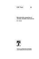 Couverture : Monotonicity properties of infinitely divisible distributions