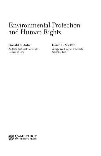 Couverture : Environmental protection and human rights