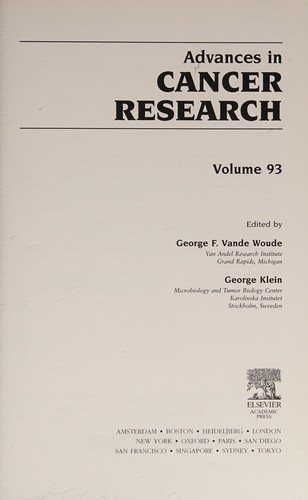 Couverture : Advances in cancer research.