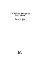 Couverture : The political thought of John Milton