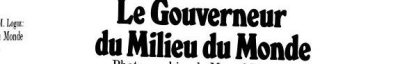 Couverture : Le gouverneur du milieu du monde