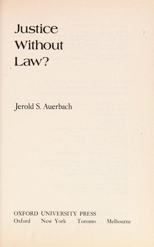 Couverture : Justice without law?