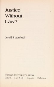 Couverture : Justice without law?