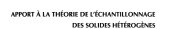 Couverture : Apport à la théorie de l'échantillonnage des solides hétérogènes