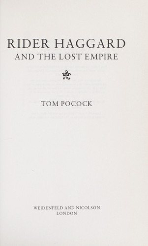 Couverture : Rider Haggard and the lost empire