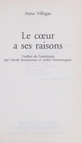 Couverture : Le coeur a ses raisons