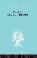 Couverture : Soviet Legal Theory