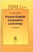 Couverture : French-English Contrastive Lexicology.  An Introduction.