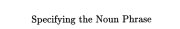 Couverture : Specifying the noun phrase