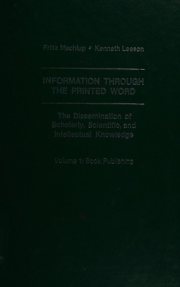 Couverture : Information through the printed word