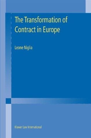 Couverture : The transformation of contract in the European Community