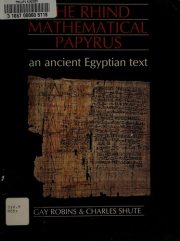 Couverture : The Rhind mathematical papyrus