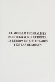 Couverture : El modelo federalista de integración europea