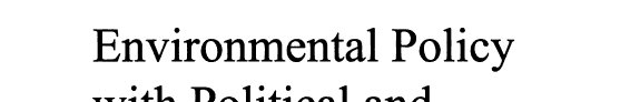 Couverture : Environmental policy with political and economic integration