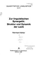 Couverture : Zur linguistischen Synergetik