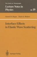 Couverture : Interface effects in elastic wave scattering
