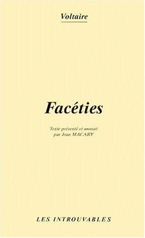 Couverture : Facéties