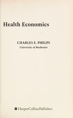Couverture : Health economics