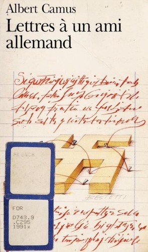 Couverture : Lettres à un ami allemand