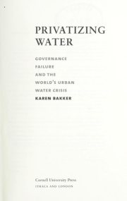 Couverture : Privatizing water