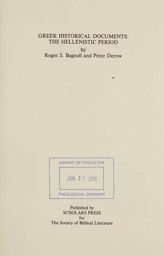Couverture : Greek historical documents