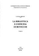 Couverture : La biblioteca e l'officina di Betocchi