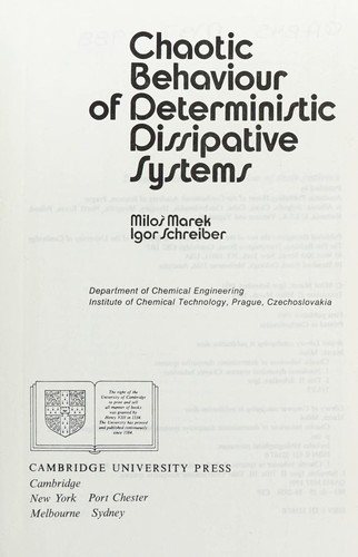 Couverture : Chaotic Behaviour of Deterministic Dissipative Systems
