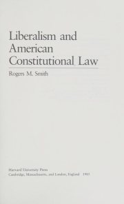 Couverture : Liberalism and American constitutional law