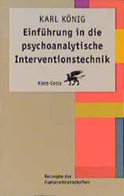 Couverture : Einführung in die psychoanalytische Interventionstechnik