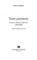 Couverture : Entre paréntesis