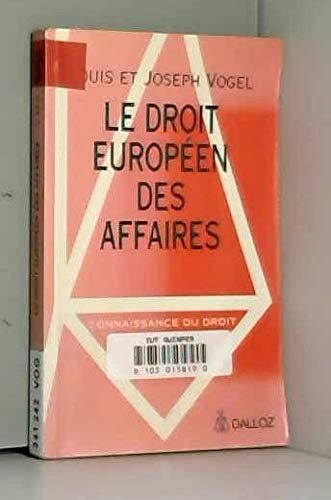 Couverture : Le droit européen des affaires