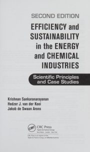Couverture : Efficiency and sustainability in the energy and chemical industries