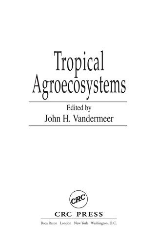 Couverture : Tropical agroecosystems