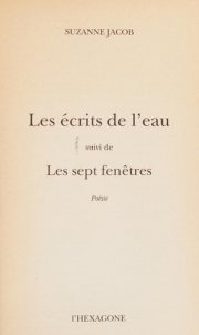 Couverture : Les écrits de l'eau