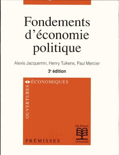 Couverture : Fondements d'e conomie politique