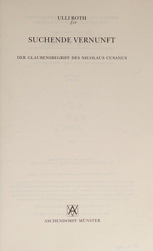 Couverture : Suchende Vernunft