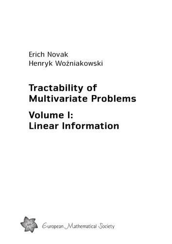 Couverture : Tractability of multivariate problems