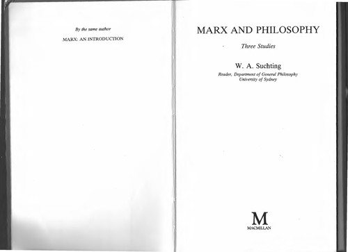 Couverture : Marx and philosophy