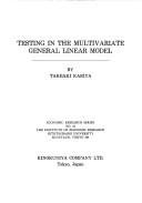 Couverture : Testing in the multivariate general linear model