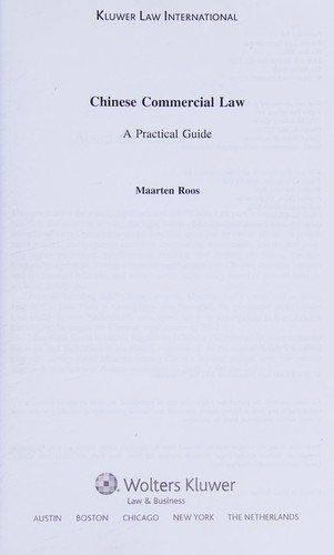 Couverture : Chinese commercial law