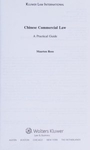 Couverture : Chinese commercial law