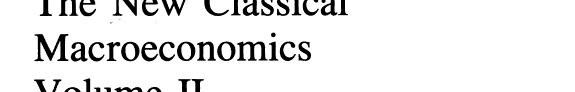 Couverture : The New Classical Macroeconomics (International Library of Critical Writings in Economics)