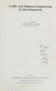 Couverture : Traffic and highway engineering for developments